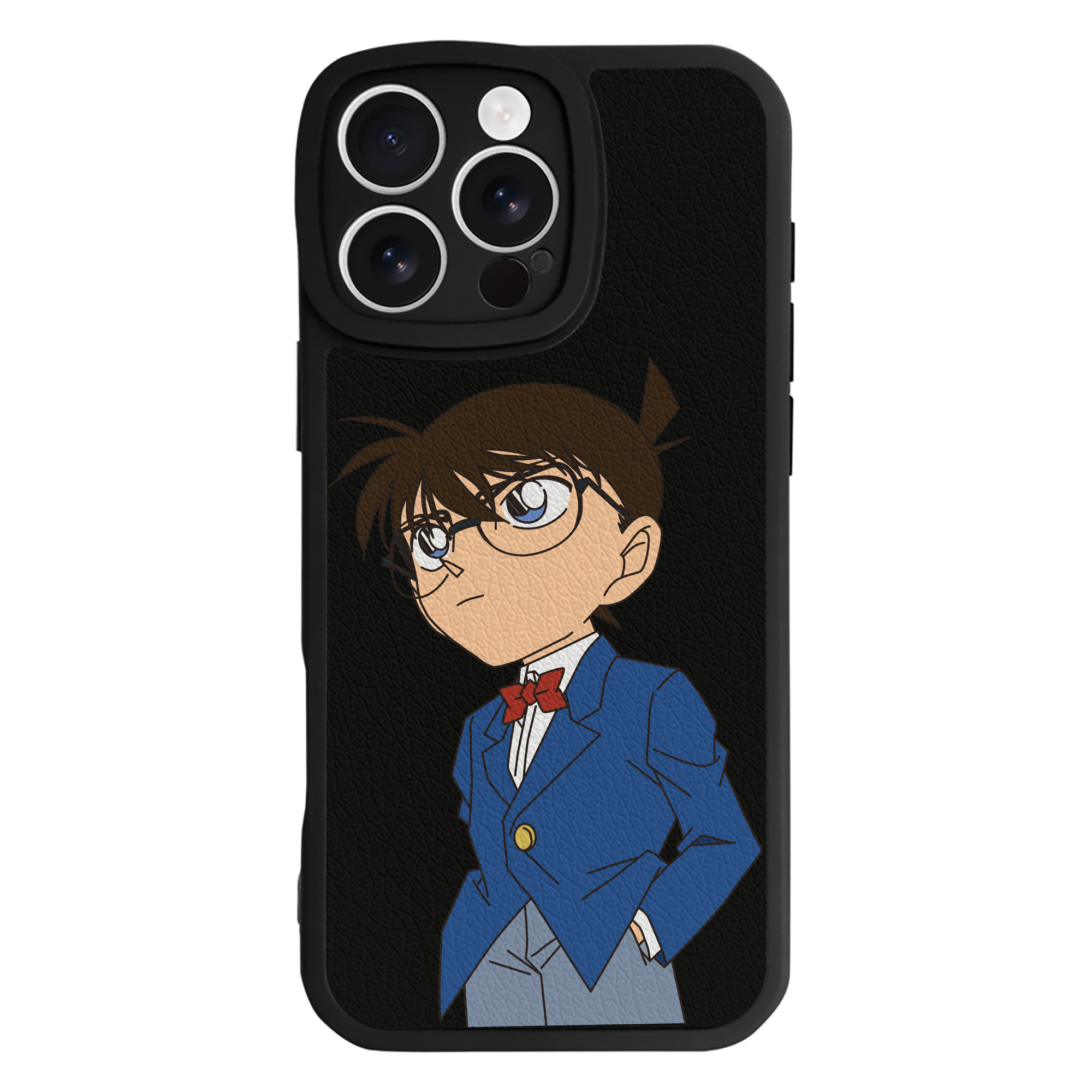 （画像用） 名探偵コナン 江戸川 コナン Detective Conan Conan Edogawa 【iPhone 16シリーズ対応】シリコンスマホケース（レザー調） 材質：シリコン